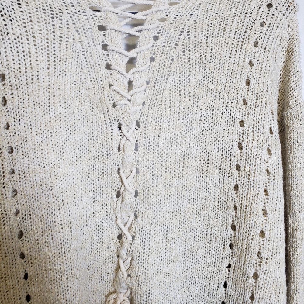 Knox Rose Cozy Cream Knit Sweater Medium - Picture 11 of 12